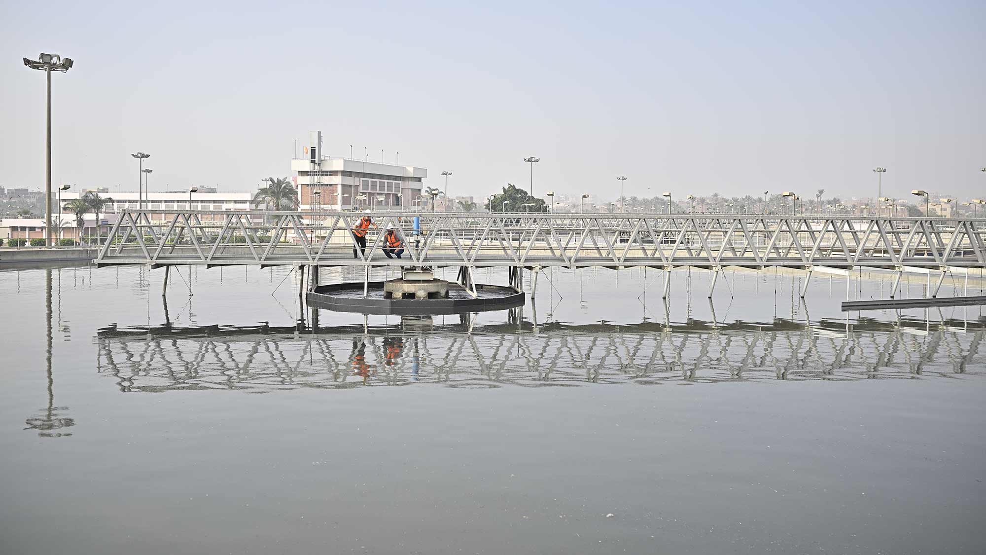 Usine de traitement des eaux usées de Gabal El Asfar au Caire, Egypte