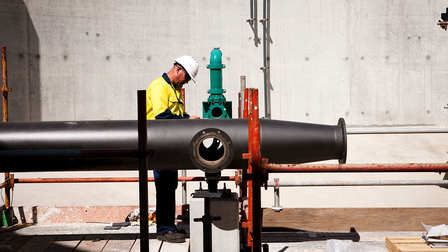 Allwater employee assembling plant