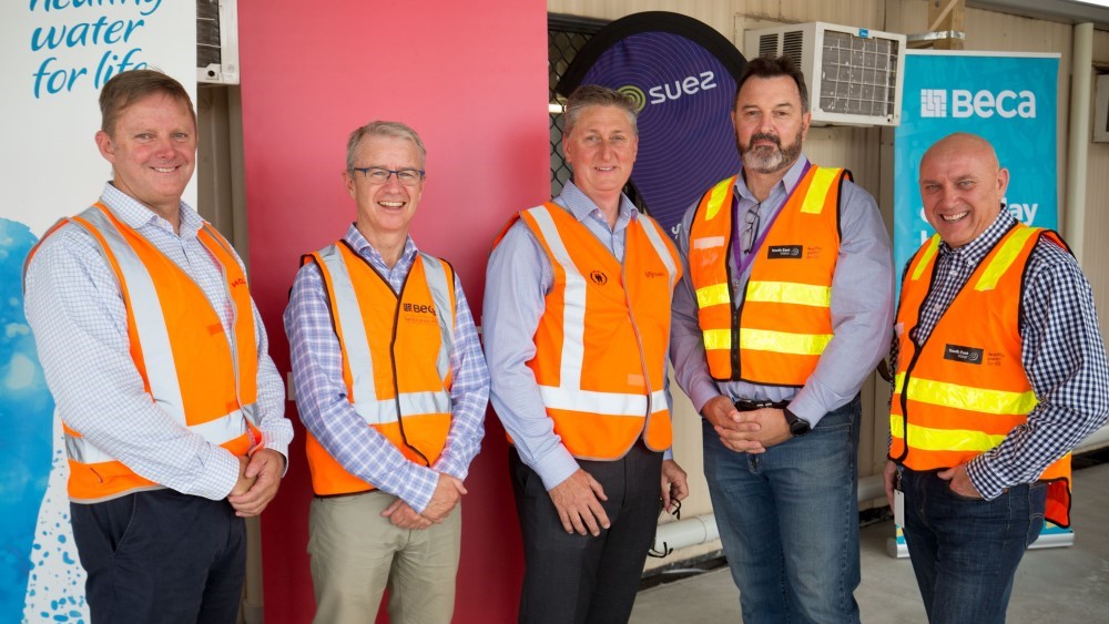 Representatives from John Holland, SUEZ, Beca and South East Water