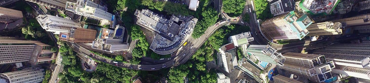 Vue aérienne d'une ville