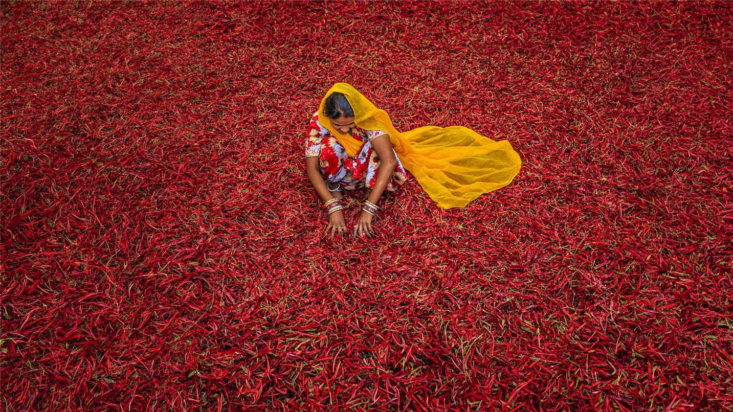 Femme-piments-rouges