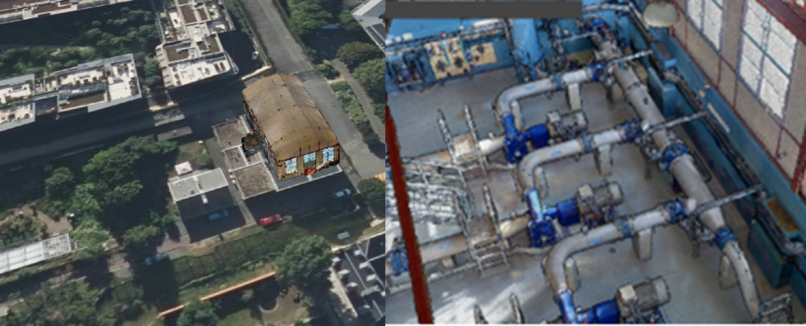 3D visualisation and virtual tour of the scanned building