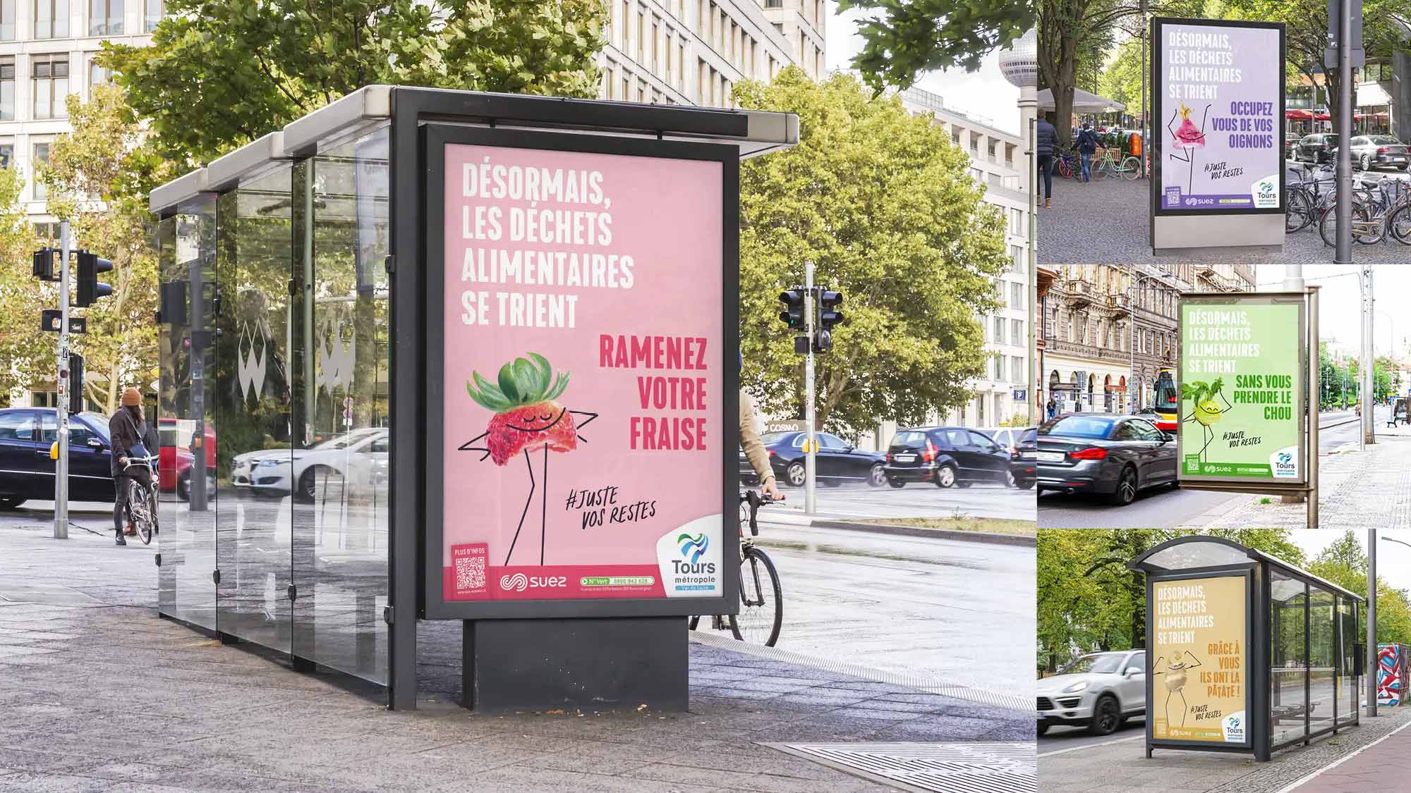 Signaletique dechets alimentaires Tours Métropole Val de Loire